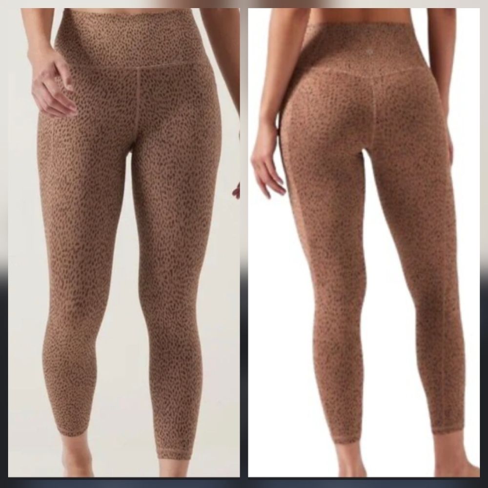Athleta Salutation Stash Pocket II Printed 7/8 Tight Beige Tan Leopard Leggings